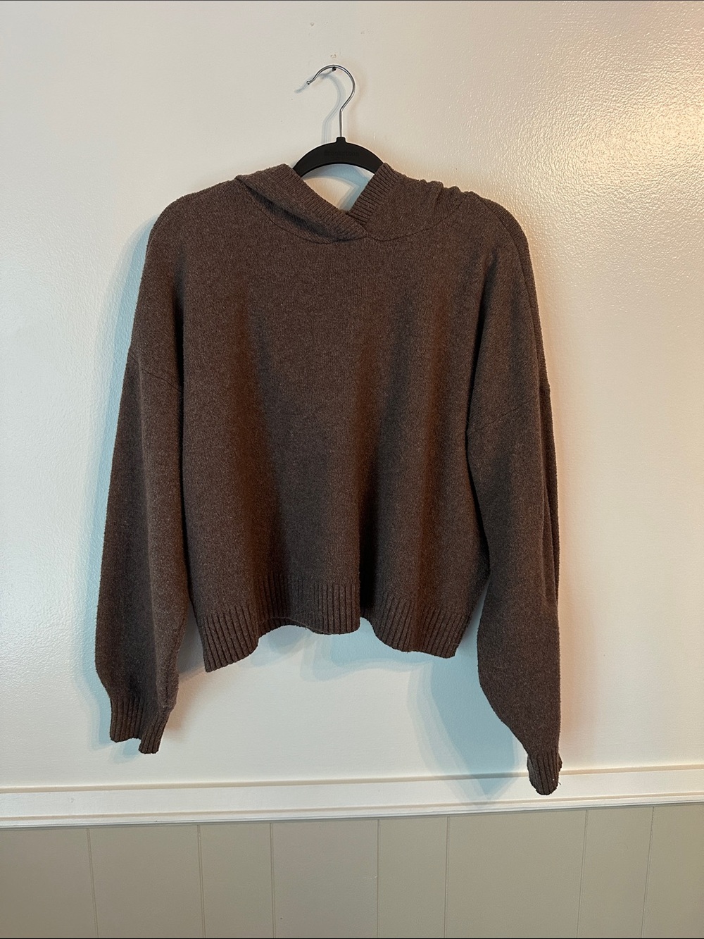 Hollister Brown Comfy Hooded Crewneck  - Size Large